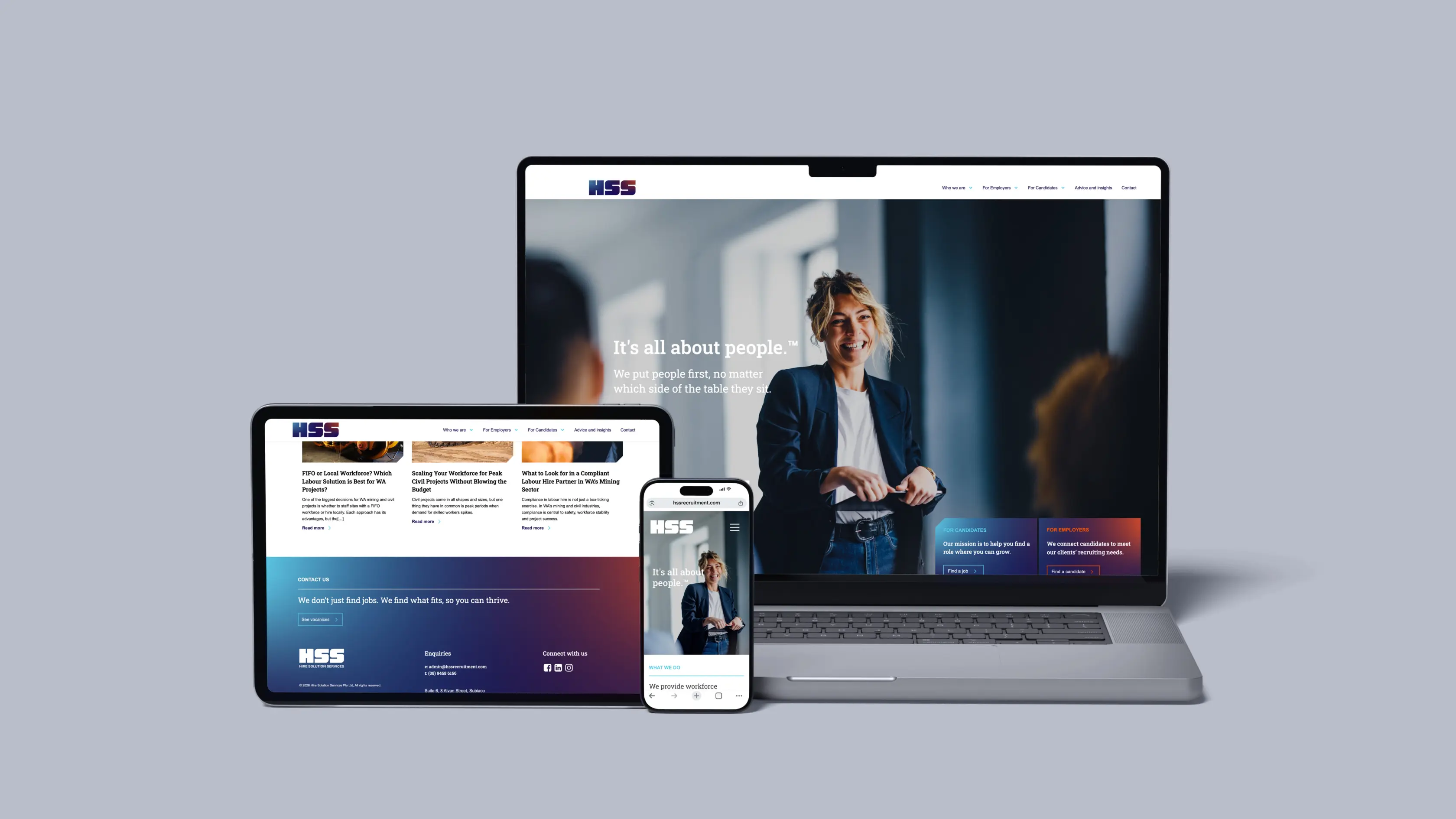 HSS Brand, Website mock up