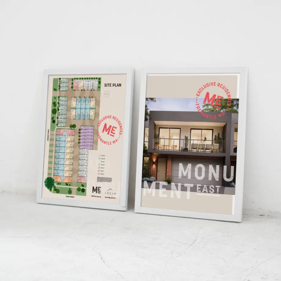 Monument East, Two Poster Mockups