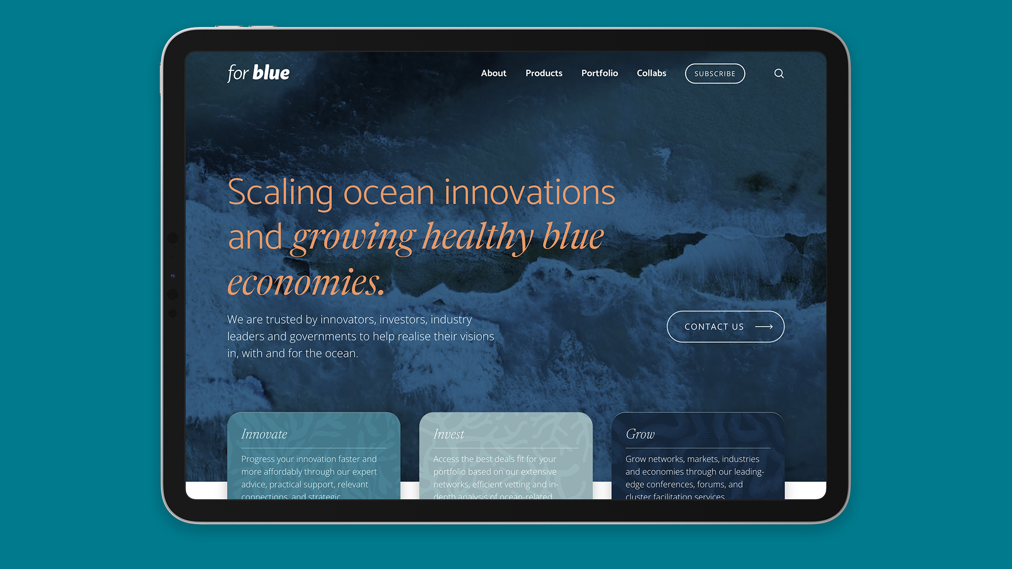 The new For Blue website by Axiom.