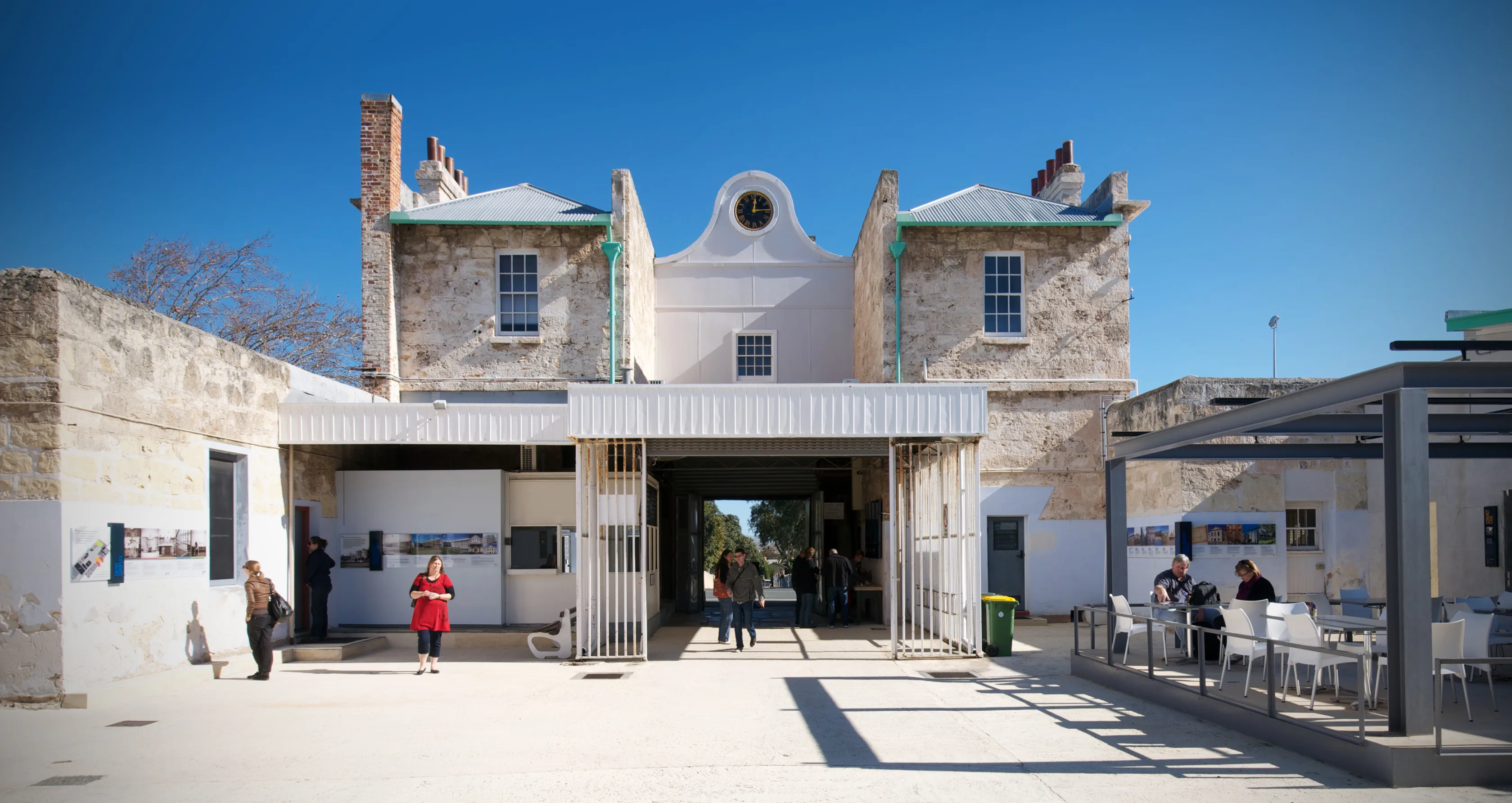 Fremantle Prison Visitor Signage, FREO 2012 07 Pano1