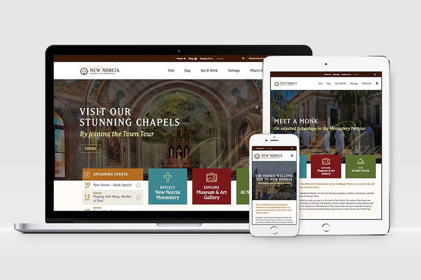Website for New Norcia by Axiom.